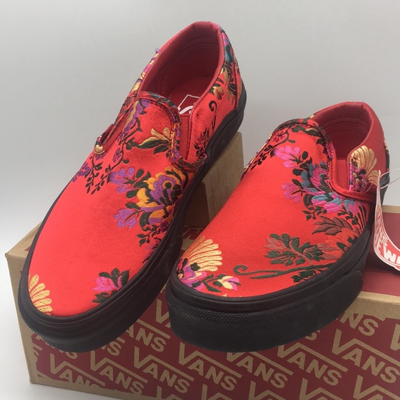 Vans Classic Slip-On Festival Satin Red/Black - Picture 9 of 16